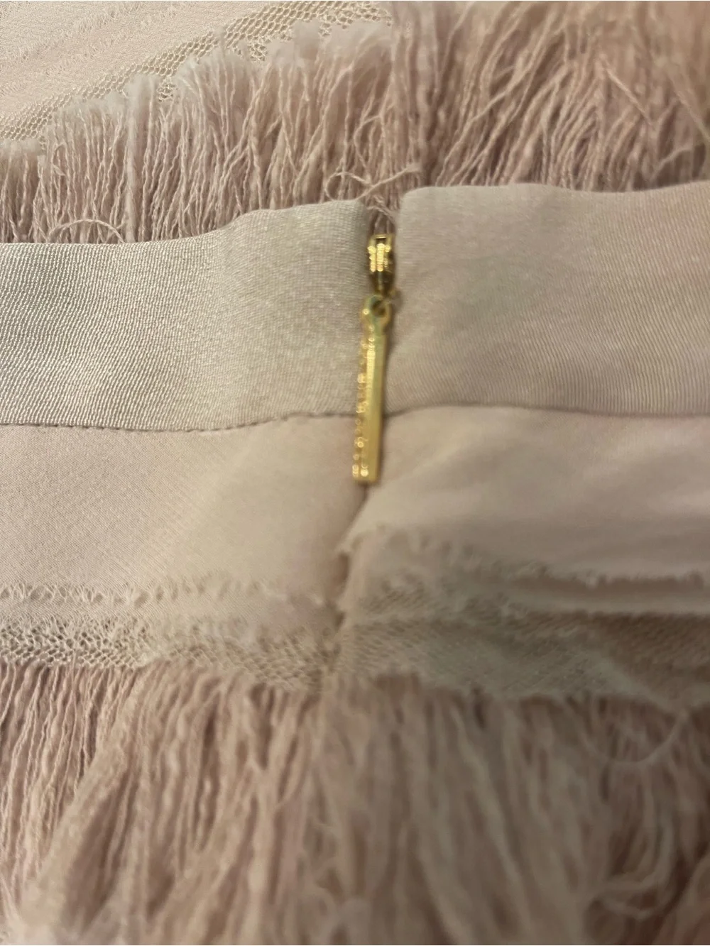 Tory Burch Silk Sand Fringe Tiered Mini Skirt
